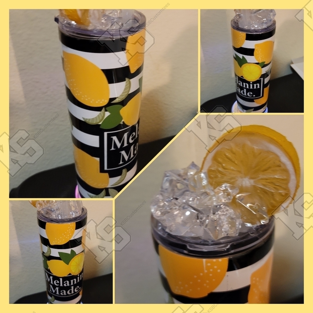 Melanin Made Tumbler‎ with Ice Topper
